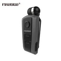 fineblue f910 clip bluetooth headset wholesale high end driver hands free headphones call vibration alert with retractable cord