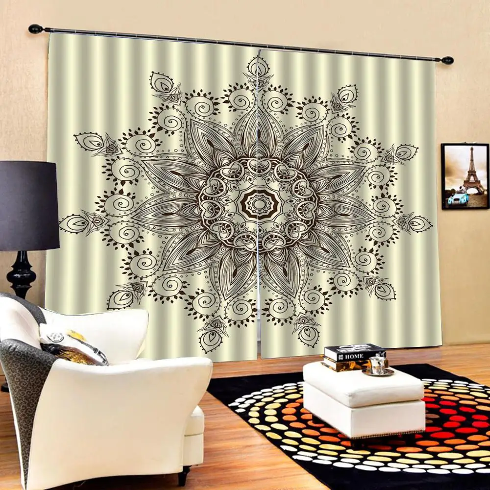 Customized size Luxury Blackout beige yellow curtains for bedroom living room curtain | Дом и сад