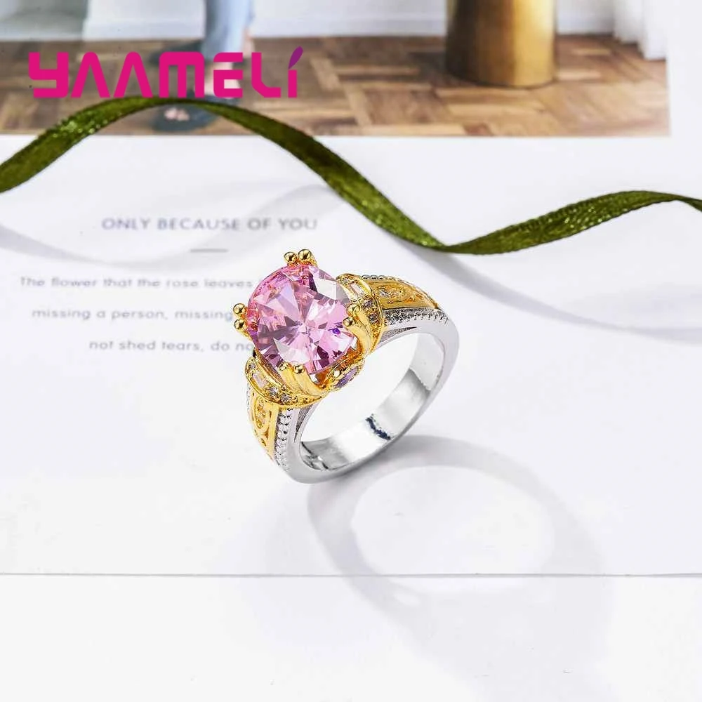 Charm Romantic Pink Lowet Price 925 Sterling Silver Finger Rings For Women Girls Present Modern Cubic Zircon Jewelry | Украшения и