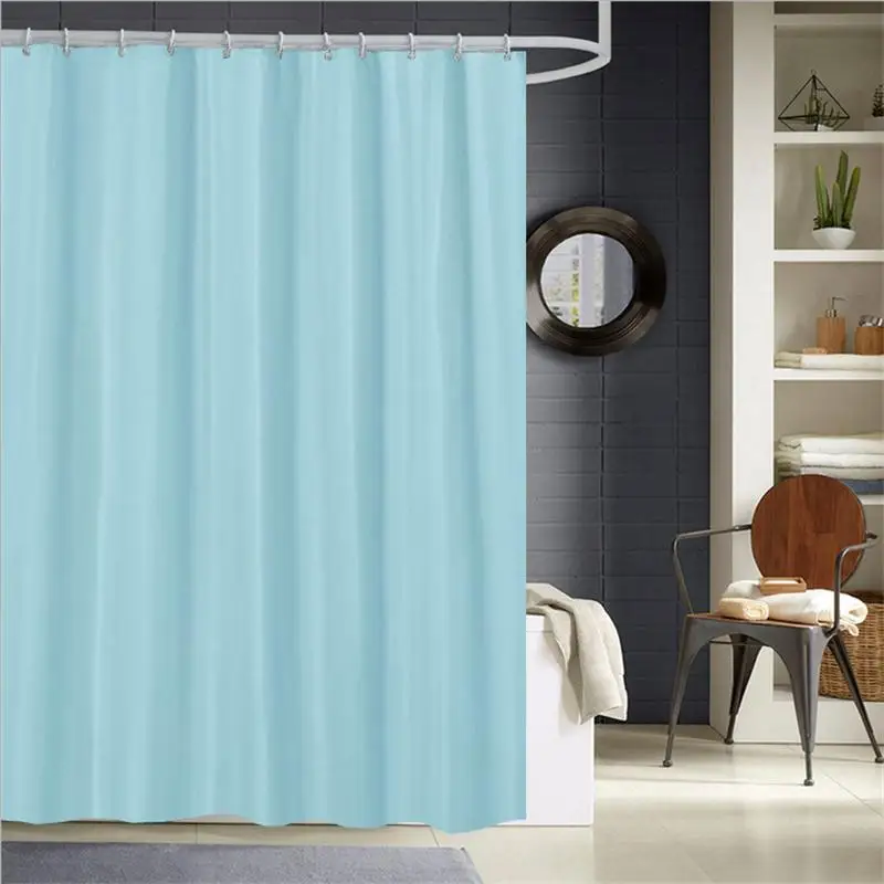 

Dafield Polyester Fabric Cloth Solid Color Black White Gray Navy Red Blue Cheap Bathroom Mildew Resistant Shower Curtain 180*200