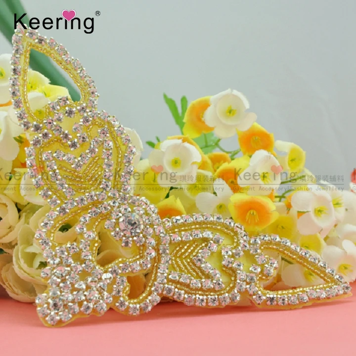 

Keering Hot Sale Handmade Rhinestone Beaded Appliques collar WRA-530