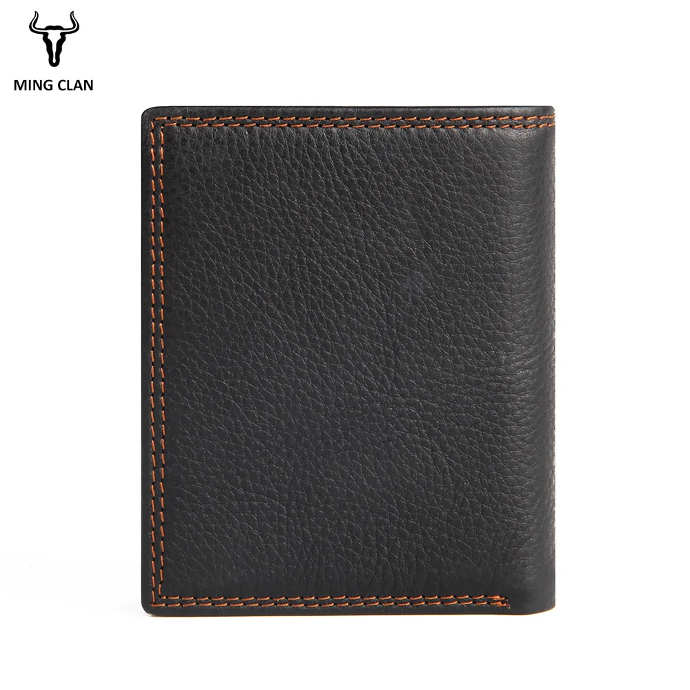 Genuine Leather Wallet For Men Male Bifold Wallet Real Leather Male Small Purse With ID Window Big Capacity Wallets Men