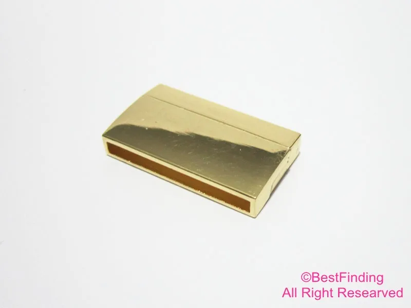 Золотые застежки 30x3 мм Магнитная застежка 30 Многожильная кожаная застежка-3pcs-FC75G