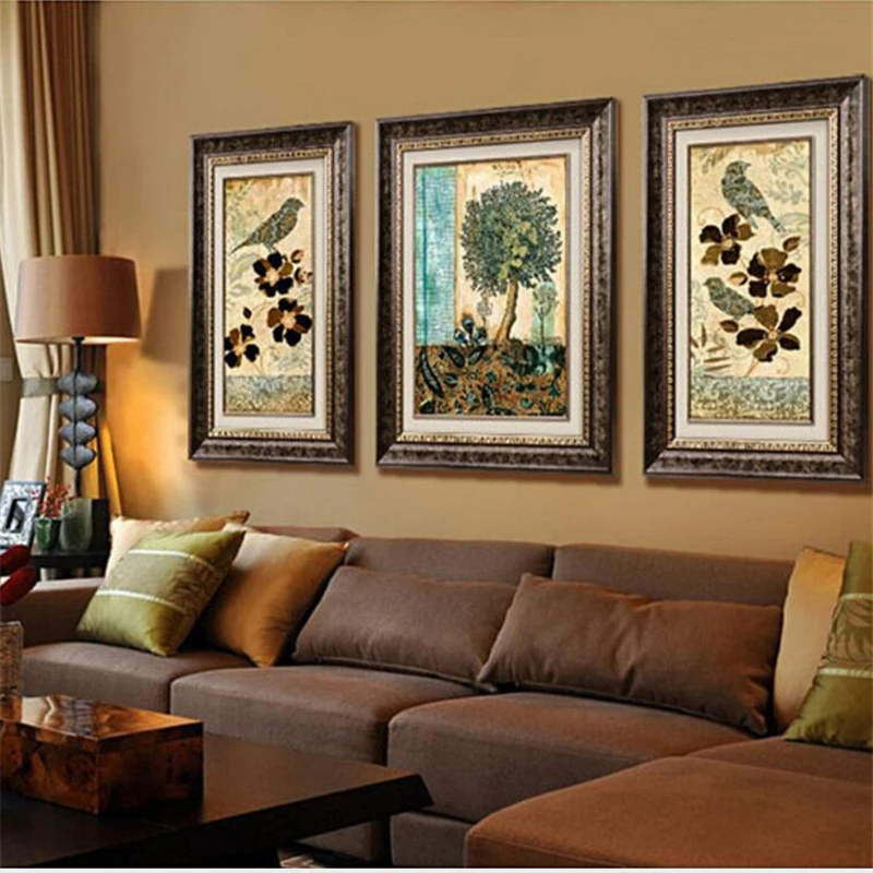 Пользовательские 3d Портретные обои Американская деревня тройной цветок птица