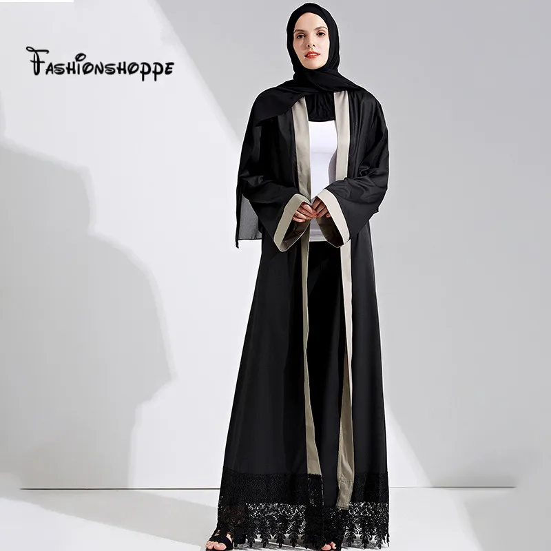 Халат Женский Повседневный с поясом и открытой передней частью в мусульманском