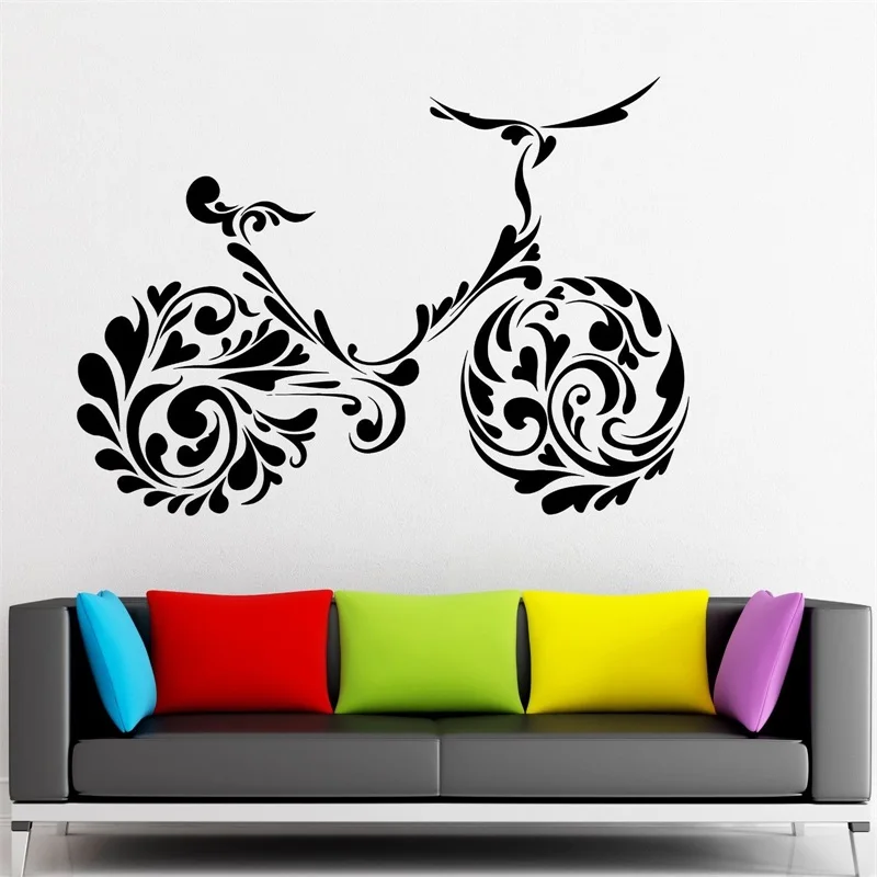 Виниловая наклейка на стену с изображением велосипеда|decal ac|bike decal stickersbike cartoon |