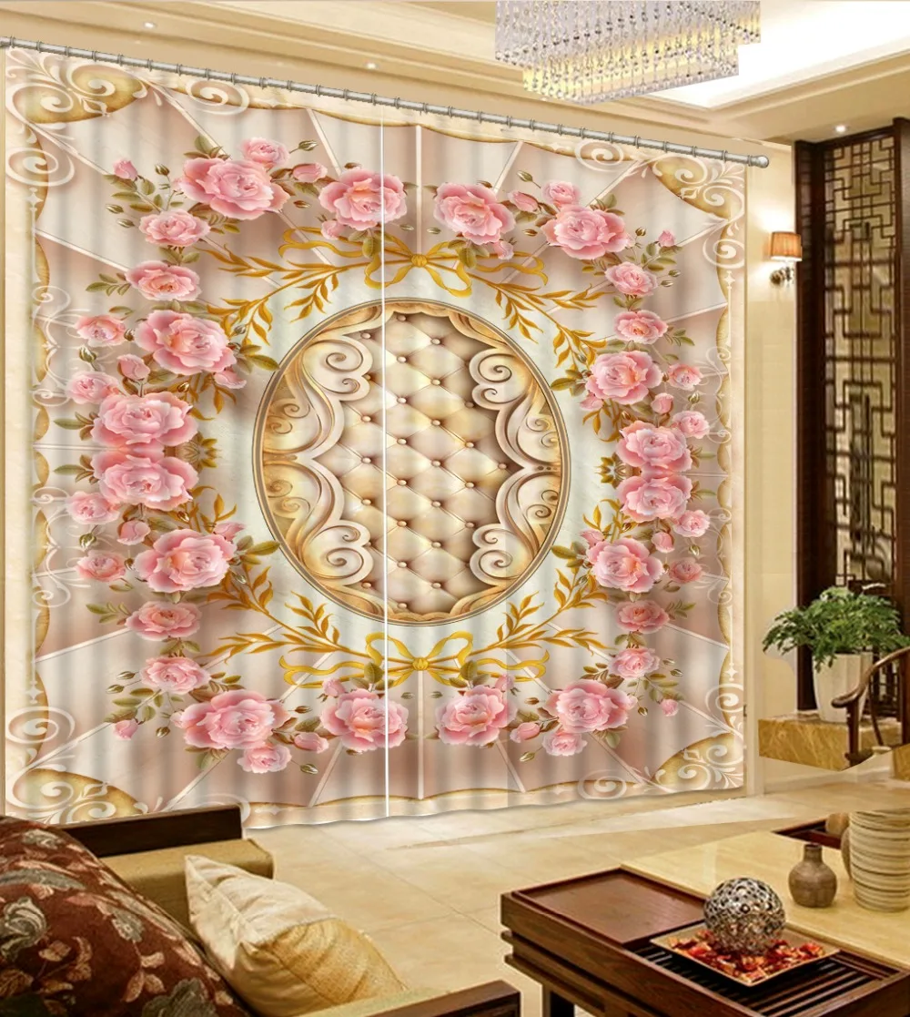 

Marble Pattern Blackout Window 3D Curtains For Living Room Kid Room European Style Blackout Curtains