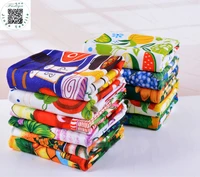 free shipping hot sale 5pcslot microfiber absorbent kitchen toweldish cleaning clothcolorful printed tea towels cooking tools