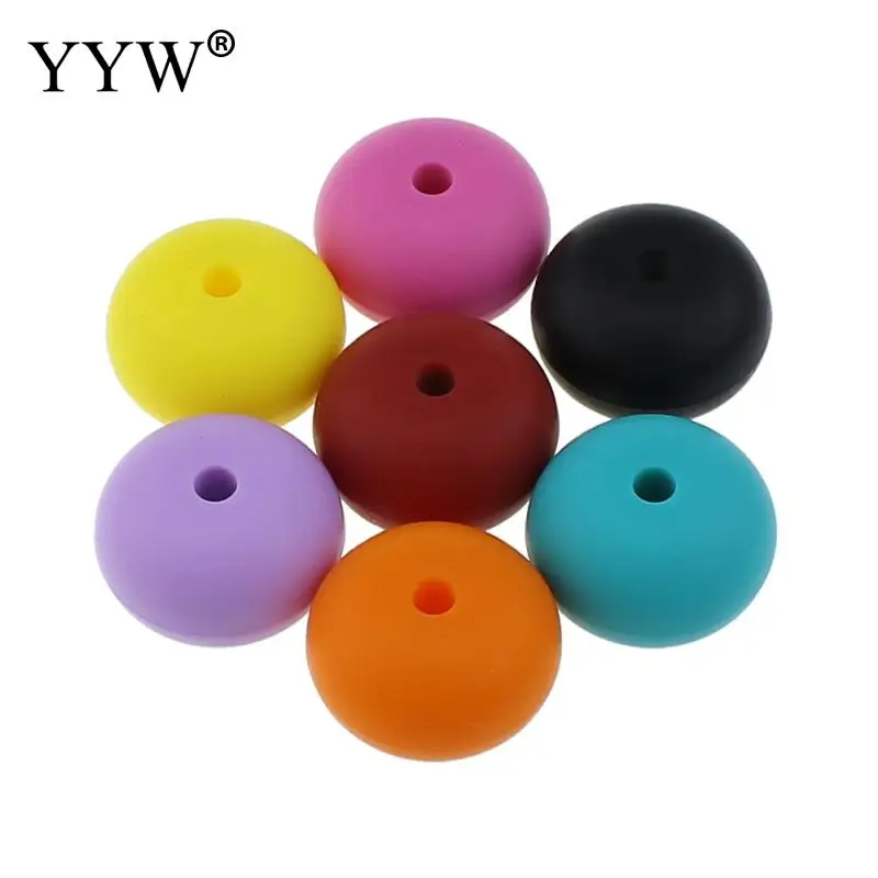 

50PCs/Bag Silica Silicone Bead Baby Teether Beads for Making DIY Jewelry Necklace Food Grade Chewing Mom Jewelry Silicone Beads