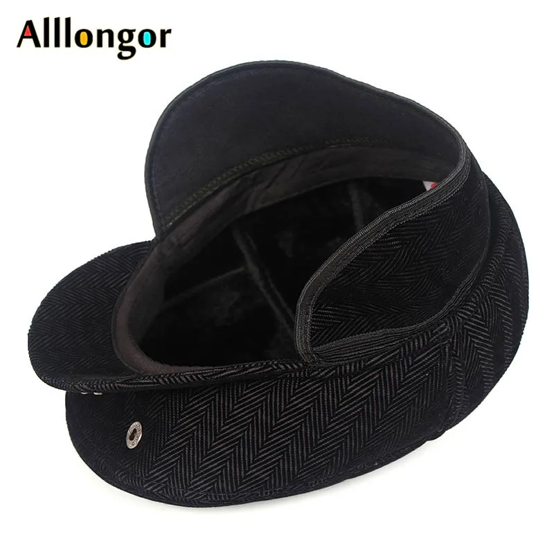 Autumn Winter Dad Hat Warm Beret Wool Male Berets Men tweed Plaid Black newsboy Cap Advance Ivy flat cap Peaked Hats Boina