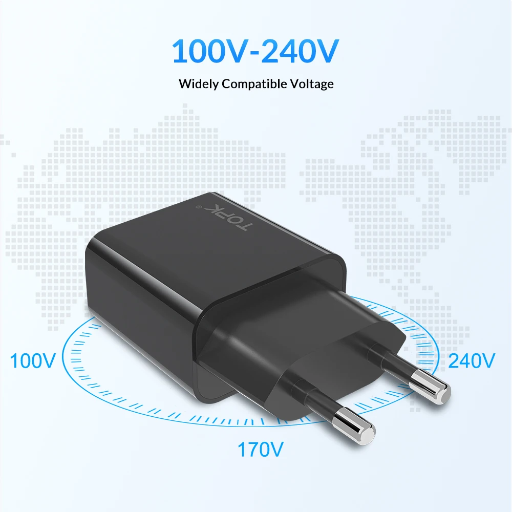 TOPK B143Q мини 18 Вт Quick Charge 3 0 USB зарядное устройство для iPhone samsung Xiaomi huawei мобильного