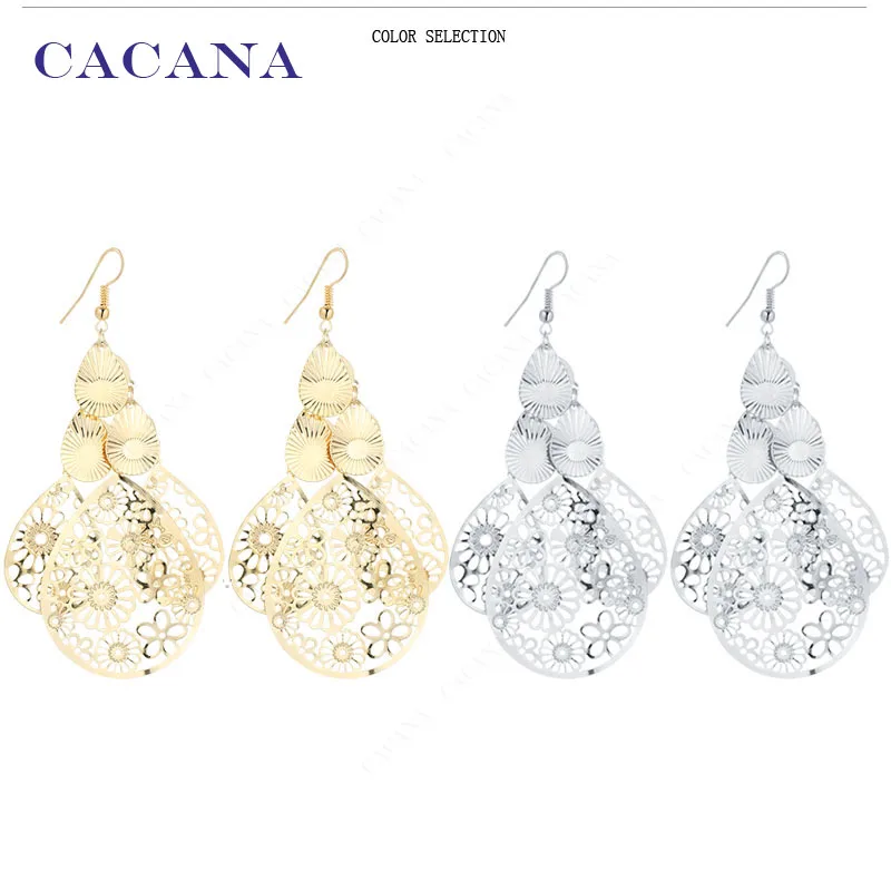 Длинные женские серьги-подвески CACANA с красивым цветочным рисунком модные серьги
