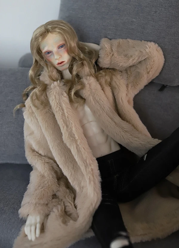 D01-P517 детская игрушка ручной работы 1/3 1/4 Одежда для кукол BJD/Аксессуары для кукол SD кукла искусственный мех пальто серый цвет 1 шт