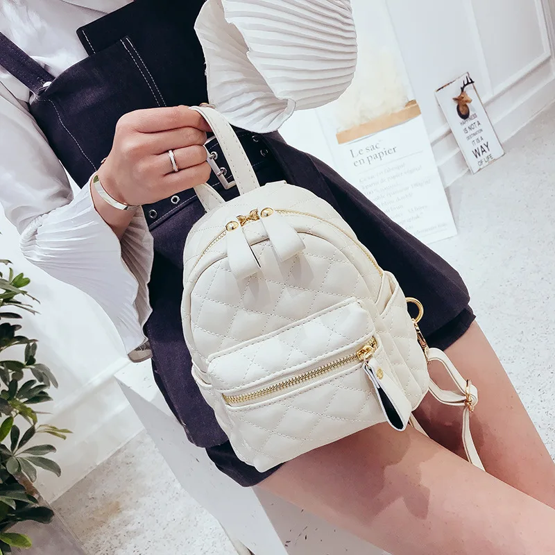 Mini Backpack Female 2021 Women PU Leather Cute Backpack Female White Back Pack Bag for Teen Girls Mochilas Feminine sac a dos