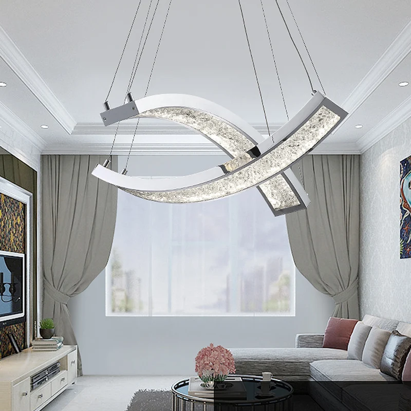 Современный светодио дный светодиодный хрустальный подвесной светильник для