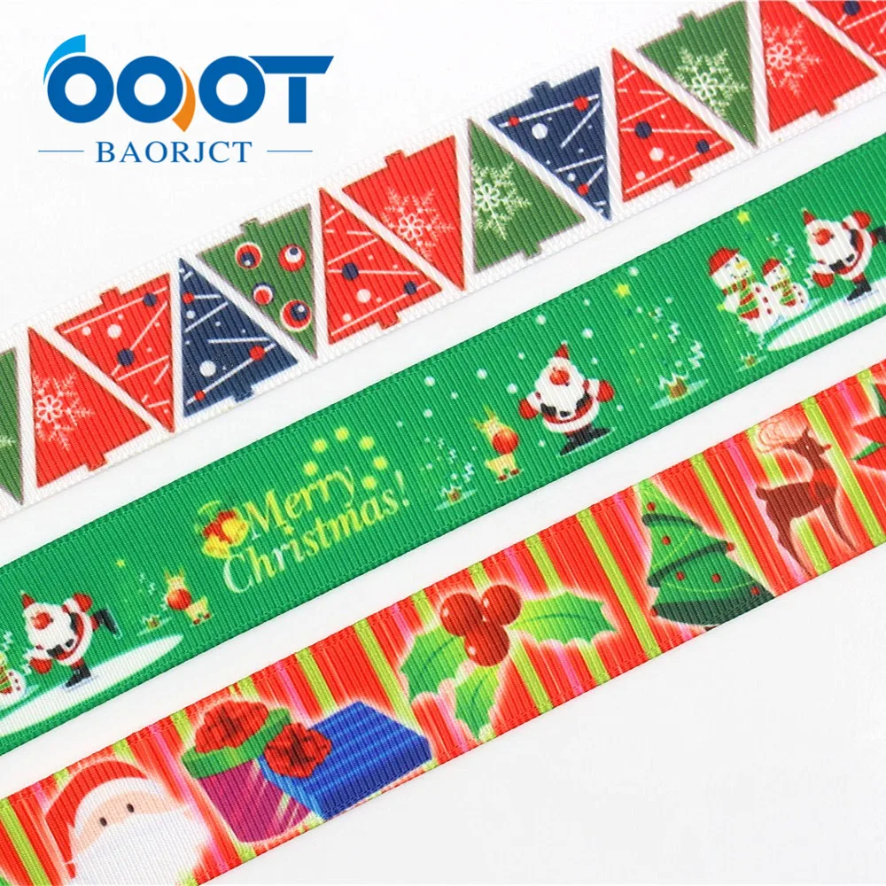 OOOT BAORJCT G-18529-307 22 мм 10 ярдов рождественские ленты термоперенос Печатный Гро-Гро