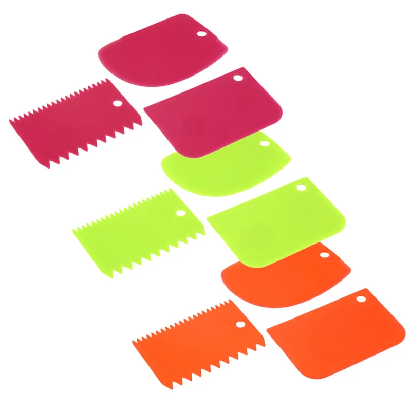 Owfvlazi 3PCS DIY Cream Scraper Set Multifunctional Irregular Teeth Edge Cutters Cake Mold Tools Fondant Tool | Дом и сад