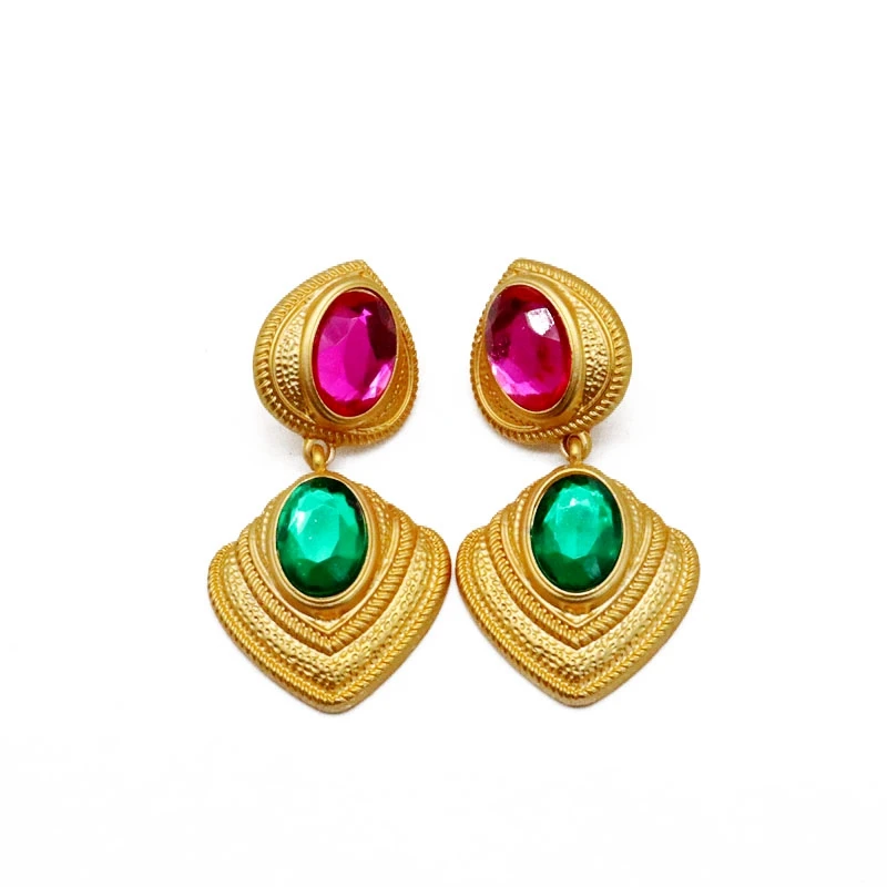 

Mixed Color Geometric Sweet Stud Earrings Statement Pendant Jewelry For Women