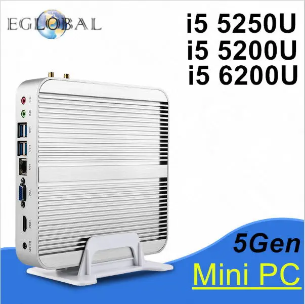 Процессор Intel broadwell Core i5 5200U безвентиляторный мини ПК Linux Windows 10 Max 2 7 GHz графика Iris 5500