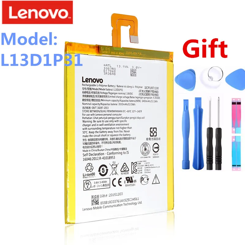 Новый оригинальный аккумулятор Lenovo LePad S5000 S5000H Pad A3500 планшетный ПК L13D1P31 tab 2 A7 30 3450