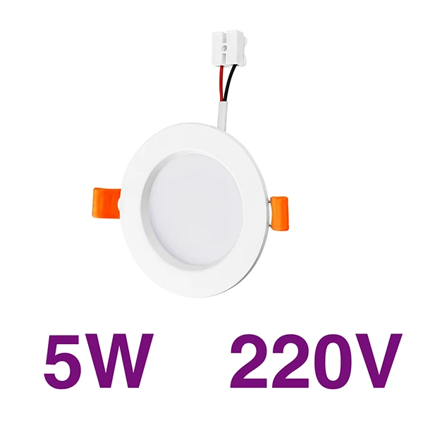 2PCS 5W 220V 2 шт./партия светодиодный круглый панельный потолочный светильник SMD 2835 Лампы Алюминий 220V 18 Вт 15 Вт 12 Вт 9 Вт 7 Вт 5 Вт 3W светодиодный потолочное утопленное пятно светильник - Испускаемый цвет: 2PCS 5W 220V