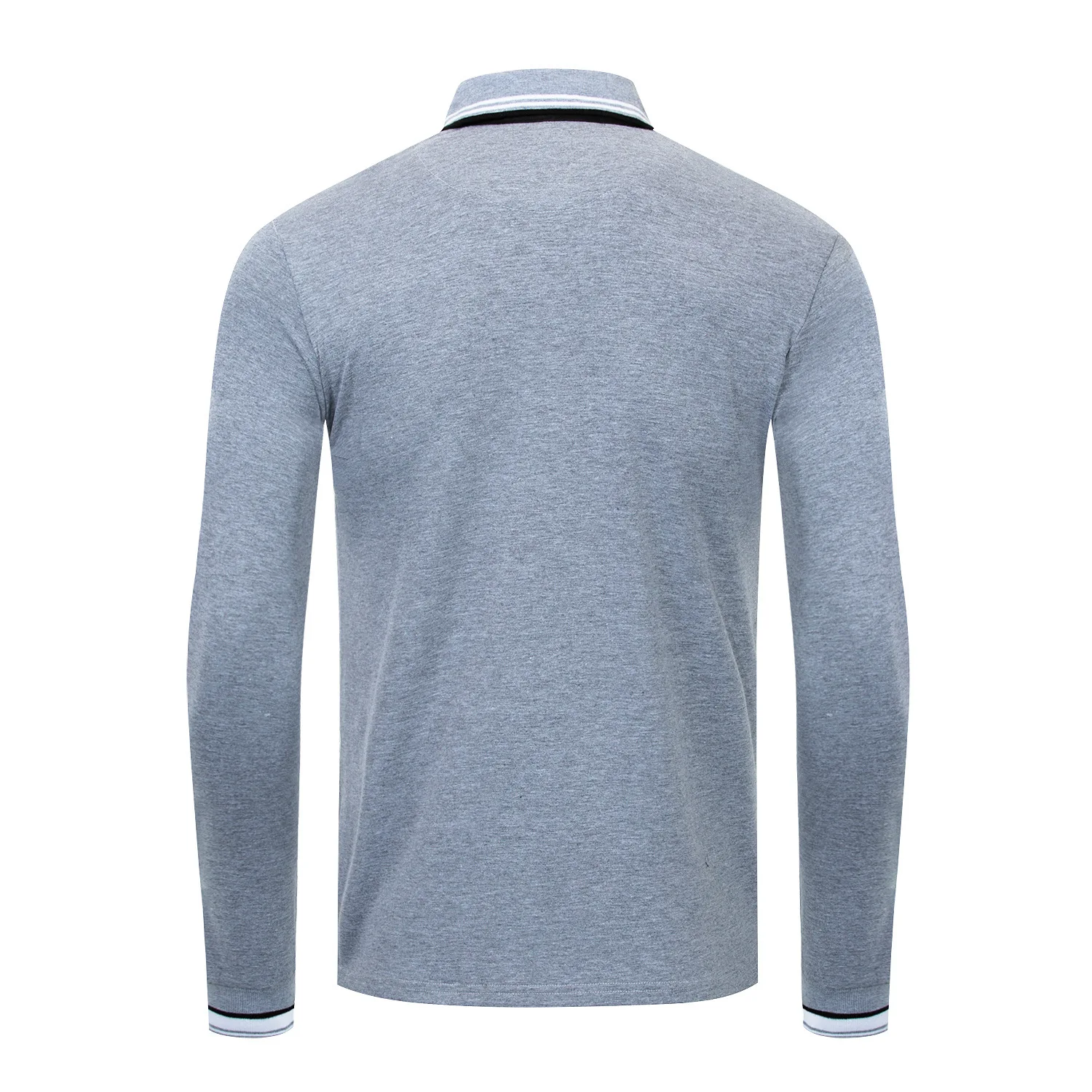 Мужская осенне-зимняя рубашка-поло с длинным рукавом и лацканами | одежда