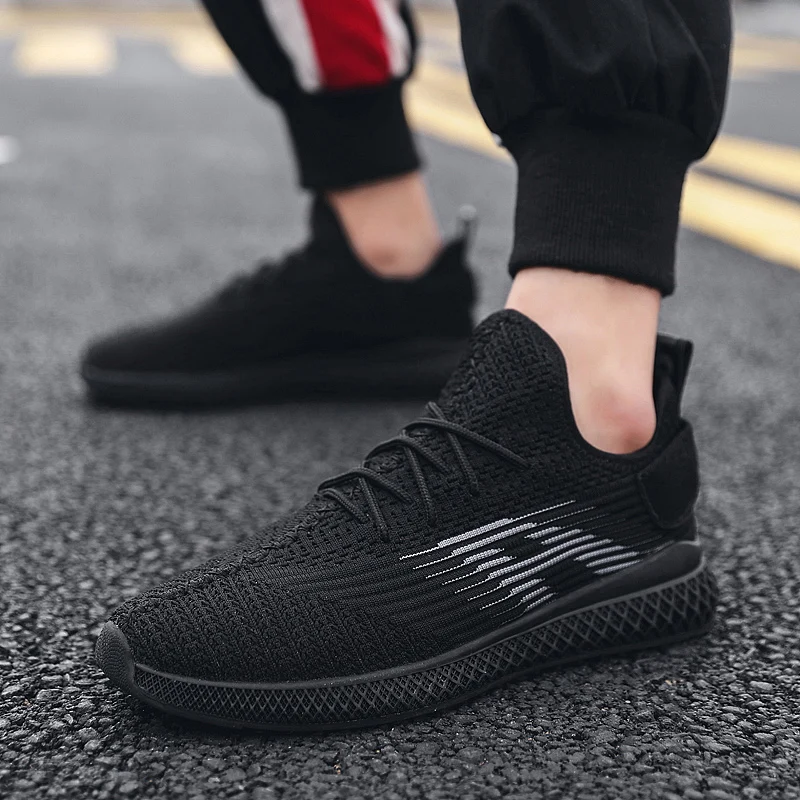 Summer Running Shoes For Men 2019 Sport Sneakers Homme Breathable Slip On Non-Slip Casual Red Black Green | Обувь