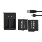 Зарядное устройство для двух аккумуляторов GoPro5, 6, 7, 8, 2 шт., перезаряжаемые Аккумуляторы для спортивной камеры, GoPro Hero 7, Hero 6, Hero 5, черные аксессуары