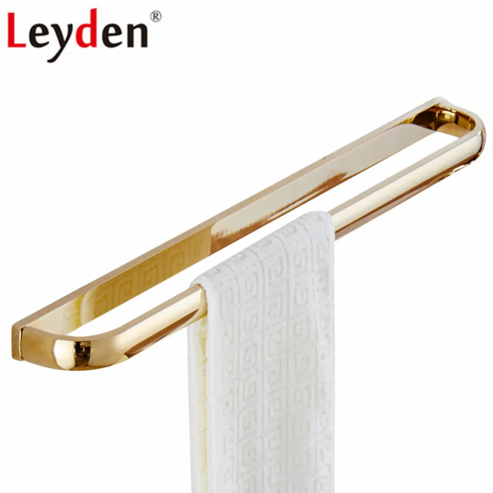 Настенный позолоченный латунный держатель для полотенец в современном стиле |