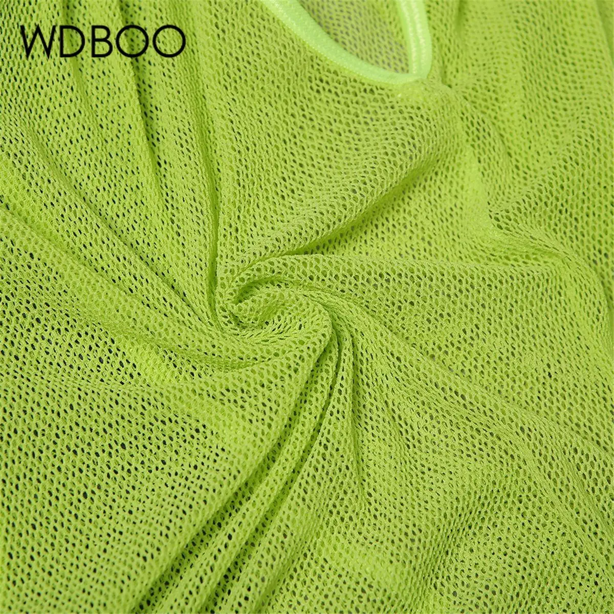 Женский сетчатый комбинезон WDBOO светло зеленый пляжный без рукавов с V образным