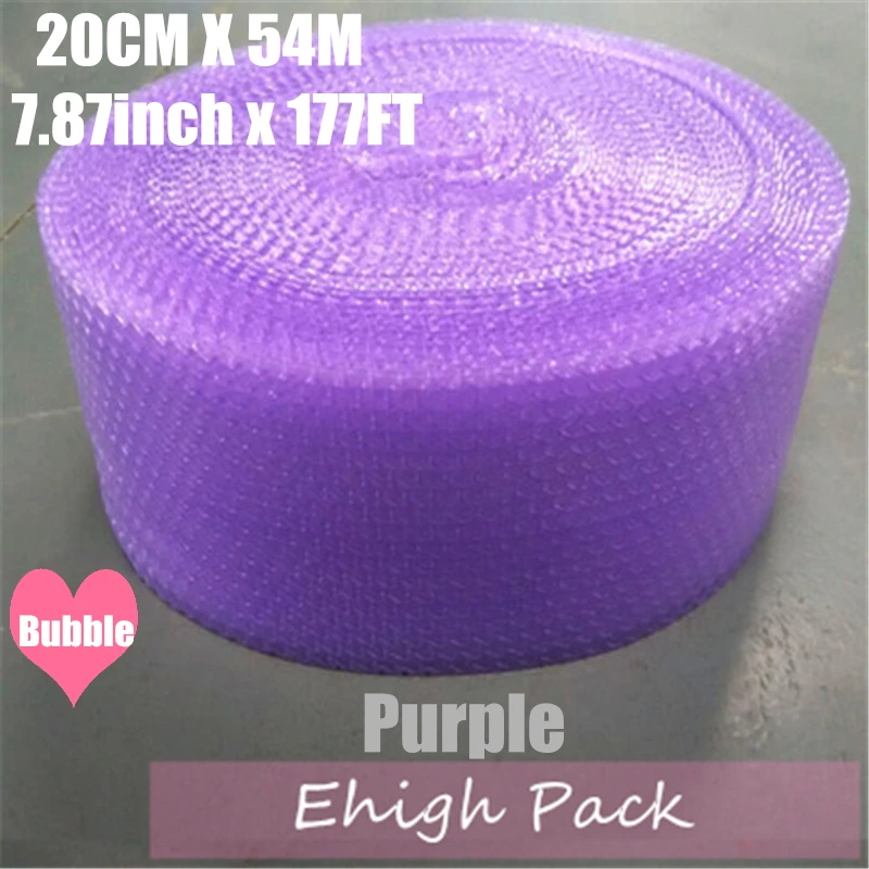 

0.2*54m Purple Heart-shape Air Bubble Roll Party Favors And Gifts Packing Foam Roll Wedding Decoration Emballage Bulle Warp