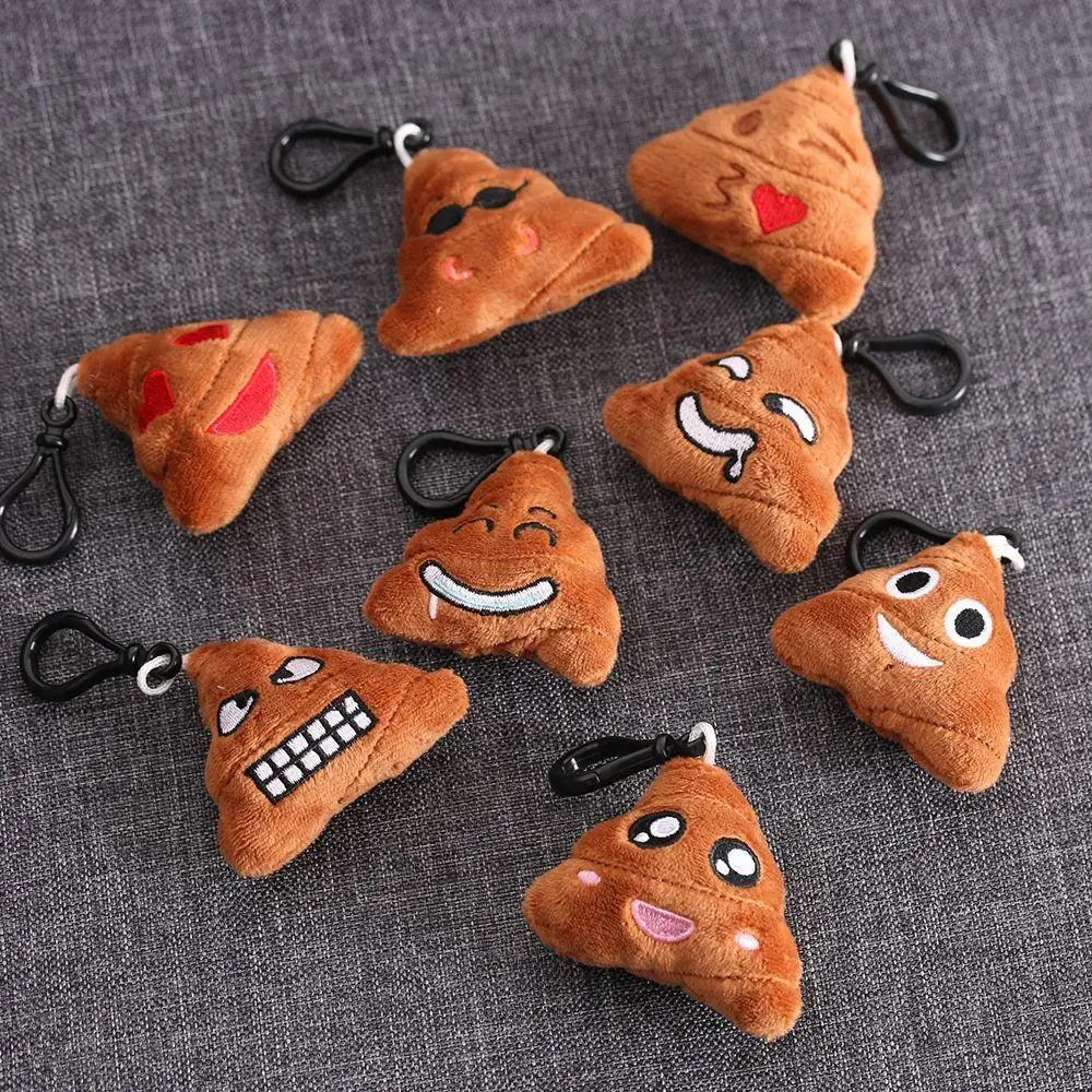 Key Ring 5*6cm Soft Phone Bag Pendant Cute Emoji Emoticon Plush Stuffed Poo Shape Keyring Keychain Chains | Украшения и