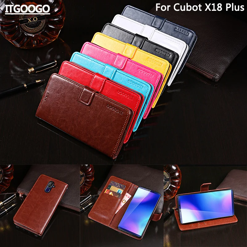 Cubot X18 Plus чехол Высокое качество Флип кожаный для телефона кошелек