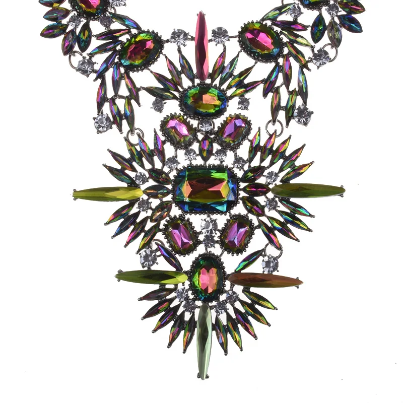 Exaggeration Statement Big Necklaces Pendants Women Fashion Crystal Large Collar Necklace Jewelry Female Indian Choker | Украшения и