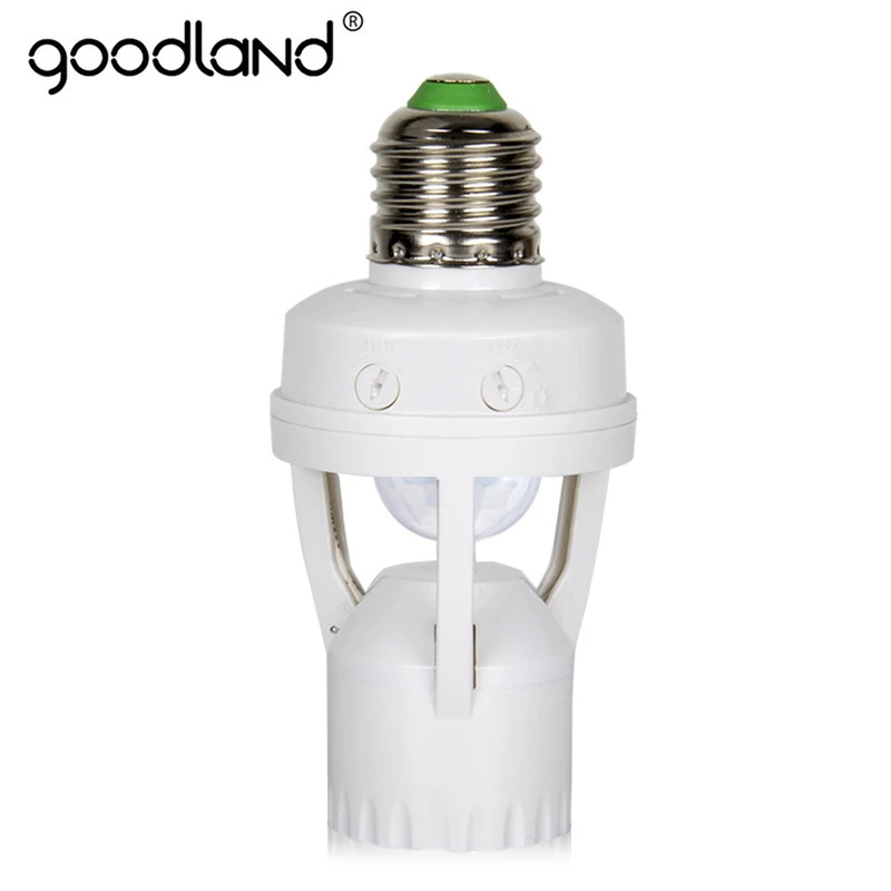 Светодиодный патрон лампы Goodland E27 60 Вт с датчиком движения PIR 110 В 220 инфракрасный