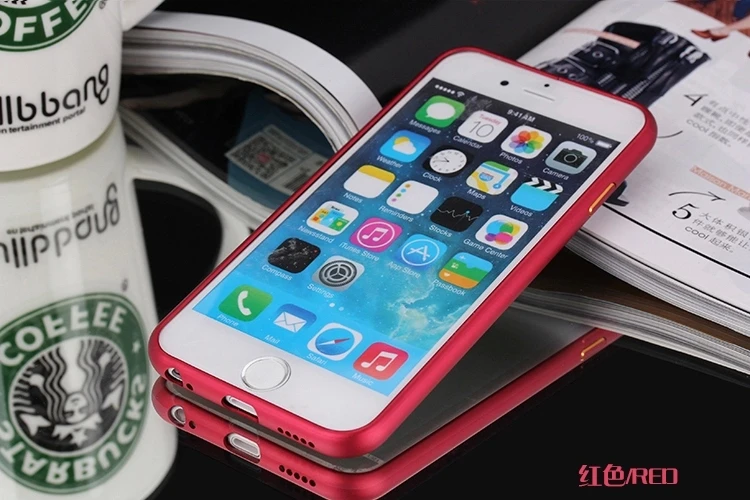Ricestate бренд для iPhone X XS MAX XR алюминиевый бампер крышка для iPhone 5S 6 6 S 7 8 Plus чехол - Цвет: Красный