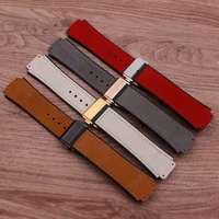 watch accessories crazy horse cow leather 25 mm 19mm rubber silicone strap for hublot strap free tools womens watch strap