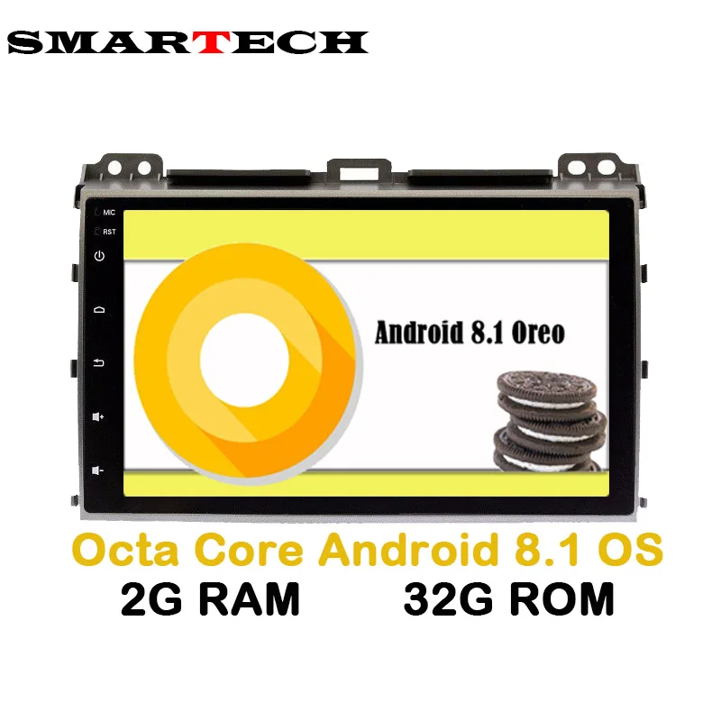 SMARTECH 2 Din стерео радио для Toyota Prado 120 Land Cruiser ips экран 8 Core Android 1 поддержка JBL и PIONEER