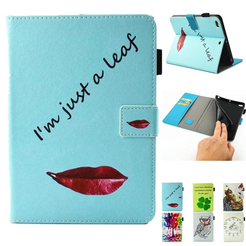 Новое прибытие Сова Красный lipPU кожаный чехол с отделениями для карт iPad 5/6 Air2