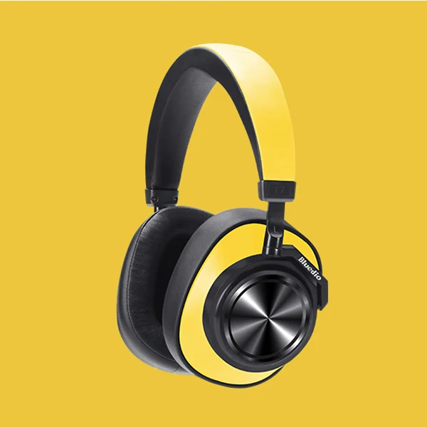 Bluedio T7 ANC Active Шум отмена 5,0 Bluetooth наушники koptelefoon музыке стерео вакуумные наушники Беспроводной гарнитура - Цвет: yellow