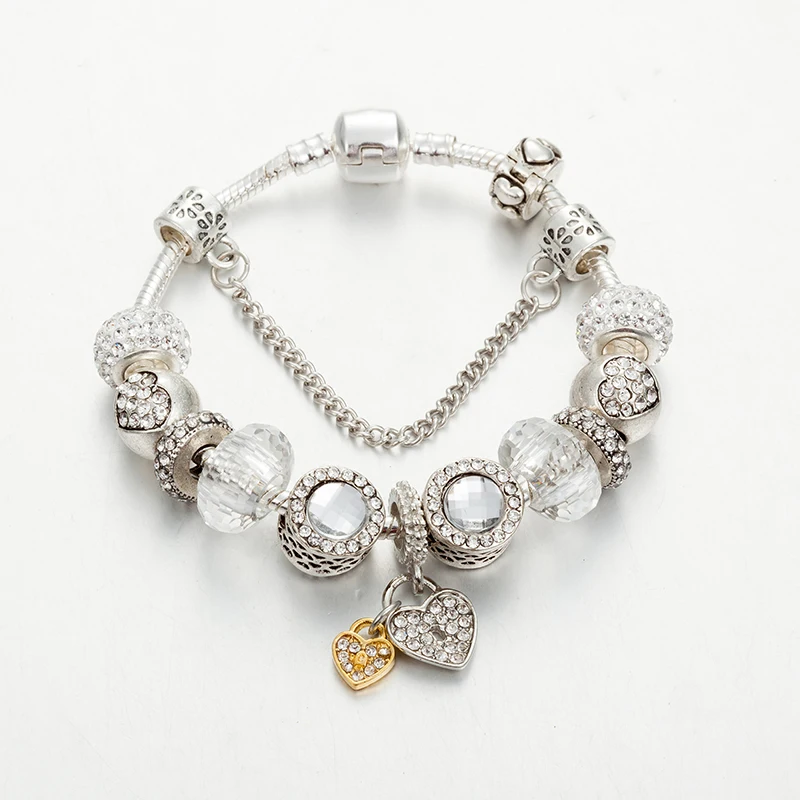 ANNAPAER Tether винтажный браслет с подвесками в форме сердца и Браслеты Стразы