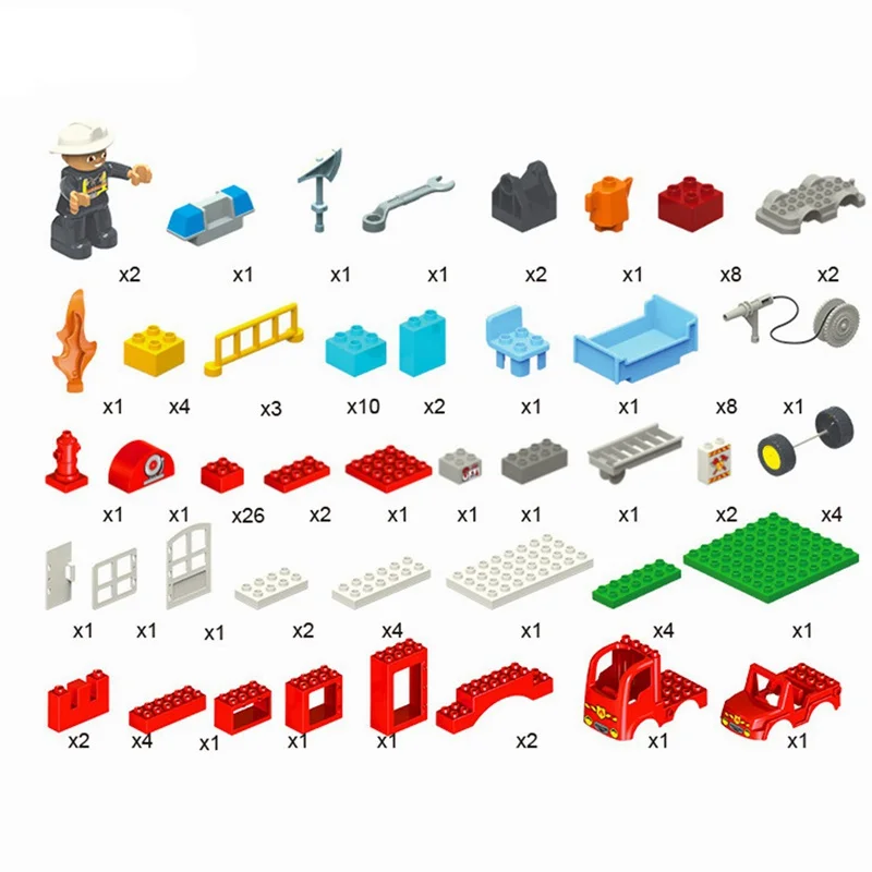Городской пожарный участок Duplo большие размеры игрушечные строительные блоки