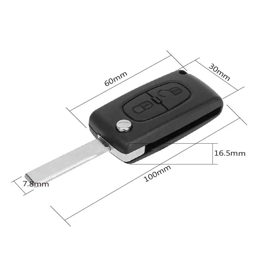 2 кнопки ключи для Peugeot 307 408 308 3008 Citroen C6 Радиоуправляемый цветок с ключа автомобиля