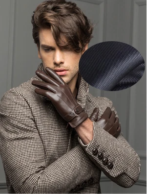 brown thin YY8597 весна/зима натуральная кожа короткие перчатки для мужчин мужские тонкие/толстые черные/коричневые перчатки с сенсорным экраном Gant Gym Luvas варежки для вождения - Цвет: brown thin