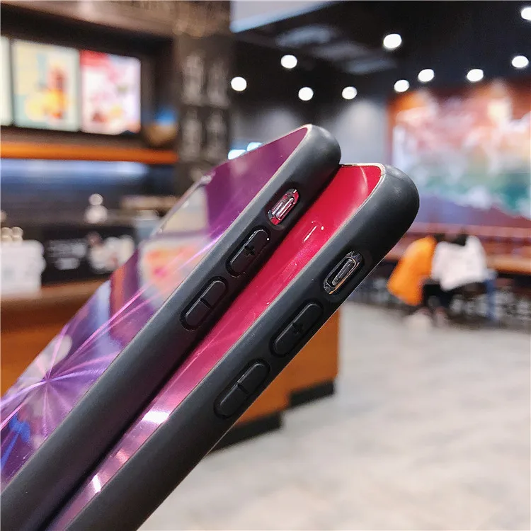 Чехол для iPhone XS Max градиентный 3D Блестящий Алмазный CD зеркальный чехол 6 6S 7 8 Plus X XR