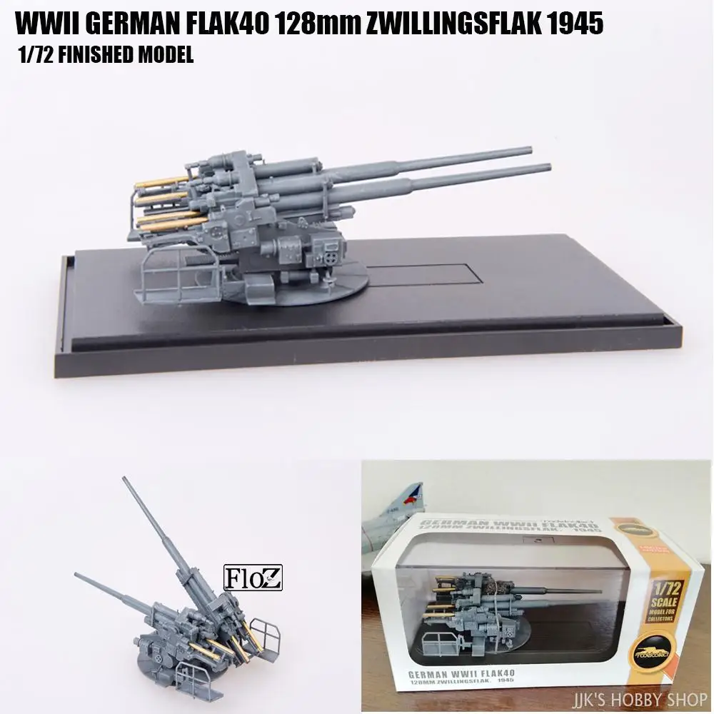 WWII German FLAK40 128 мм ZWILLINGSFLAK 1945 1/72 Готовая модель зенитная пушка| |