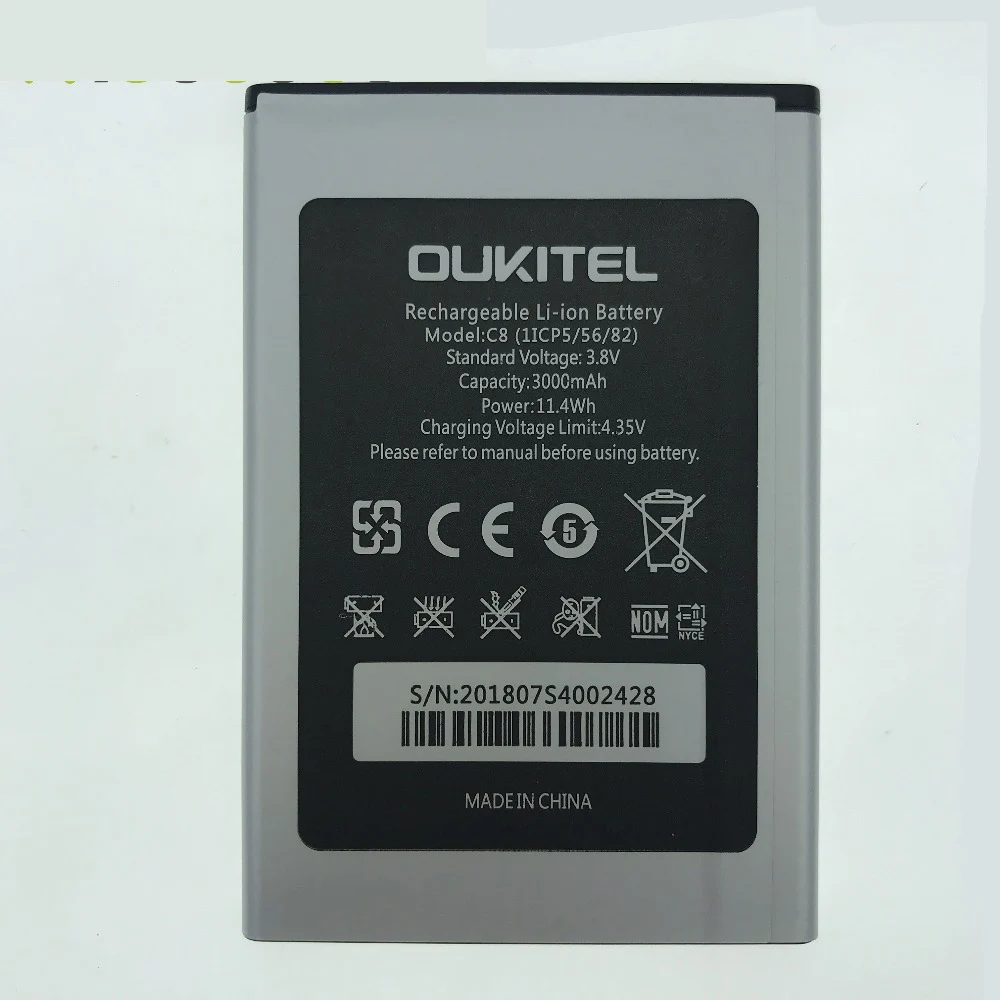 В наличии Новая высококачественная батарея для Oukitel C8 Мобильный телефон Замена +