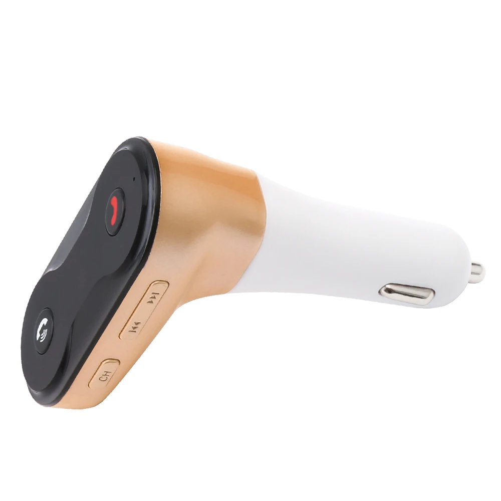 Автомобильное зарядное устройство, стерео Bluetooth, mp3 плееры, автомобильный стиль, Bluetooth, AUX, беспроводной fm-передатчик для iphone, HUAWEI, XIAOMI - Название цвета: Золотой