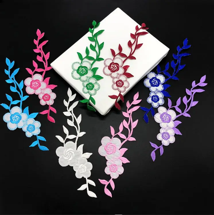 

New arrival 20 pcs flower Embroidered patches iron on Jeans coat tshirt bag dress decor repair Motif accessory diy
