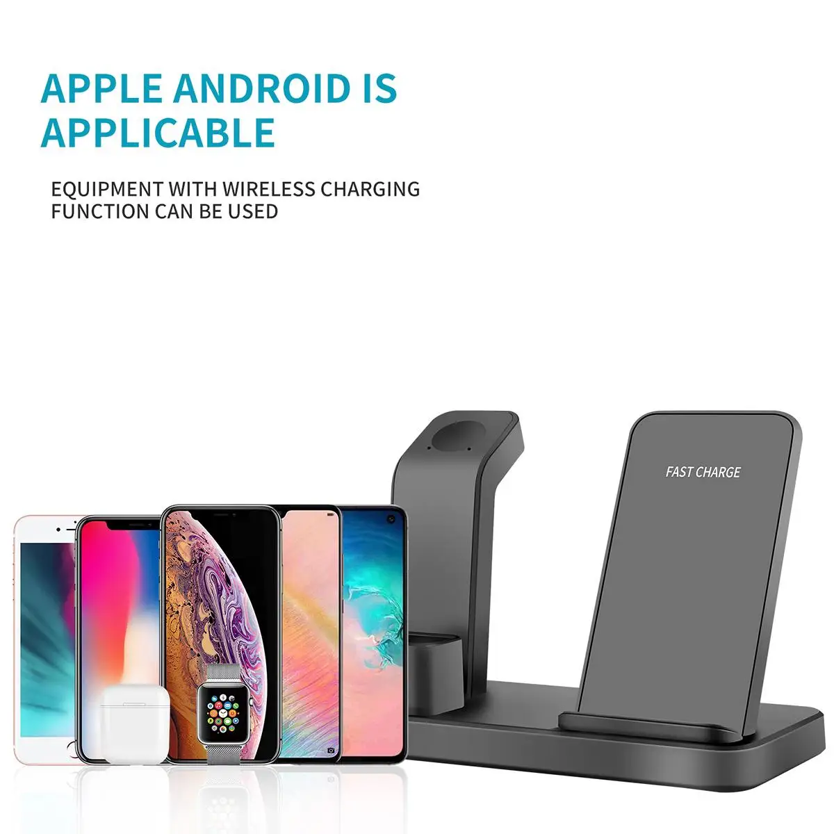 3 в 1 10 Вт Qi Беспроводное зарядное устройство для Iphone XR 8 X XS быстрое зарядное устройство Быстрая зарядка для Apple Watch 4 3 2 для Airpods+ штекер адаптера